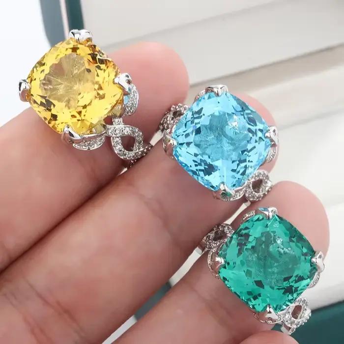 Bague en argent 925 sertie de Zircon AAA pour femmes élégante et brillante occasion d'engagement fiançailles mariage