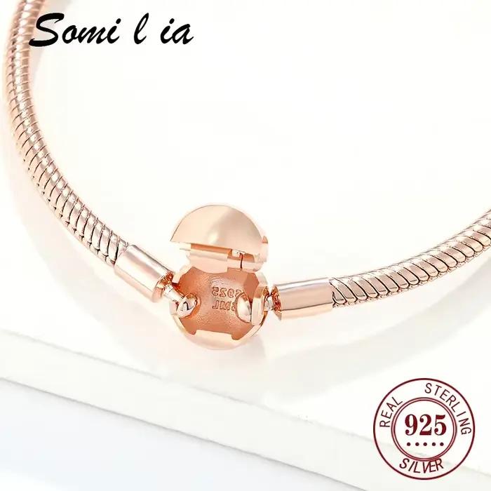 Bracelet en argent sterling 925 avec perles rondes serpent design pour femmes cadeau occasion spéciale bijou élégant