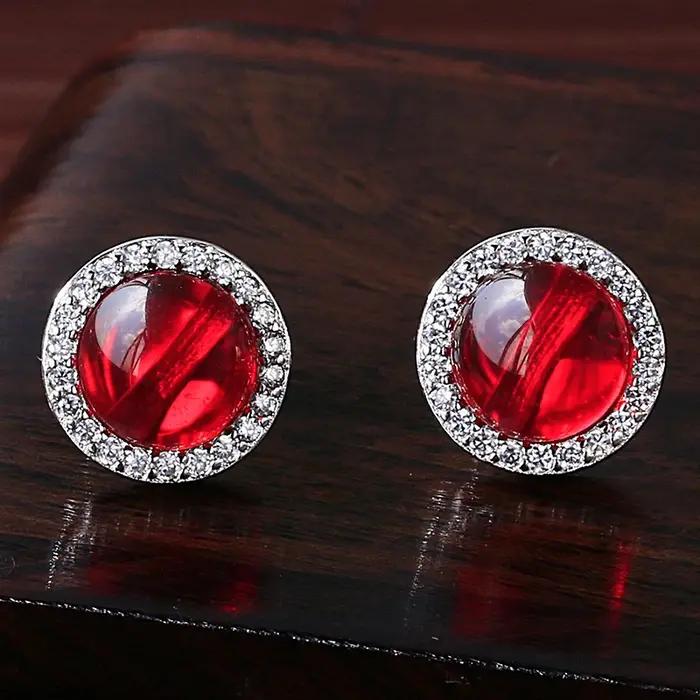 Boucles d'oreilles à tige de cornaline naturelle pour femmes