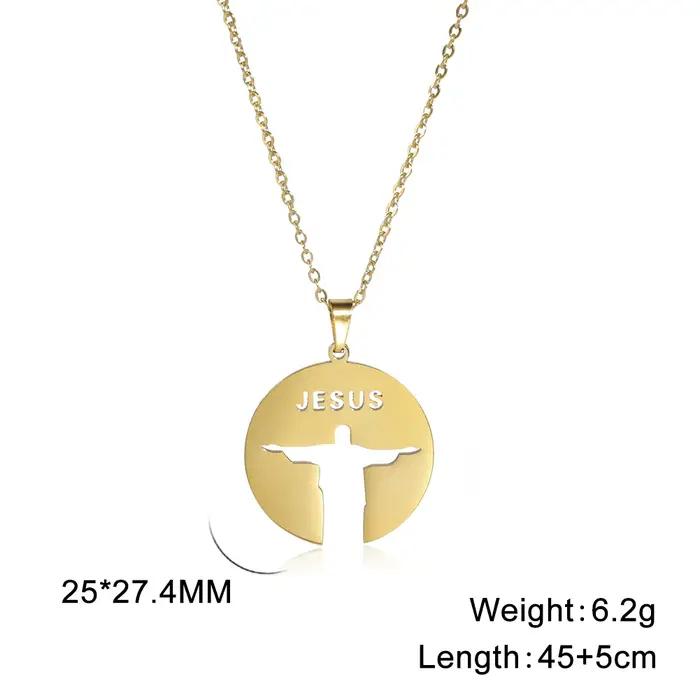 Collier Christ Rédempteur en Acier Inoxydable pour Homme et Femme
