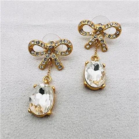 Bijoux européens et américains, nouvelles boucles d'oreilles en cristal brillant, style rétro, au ca