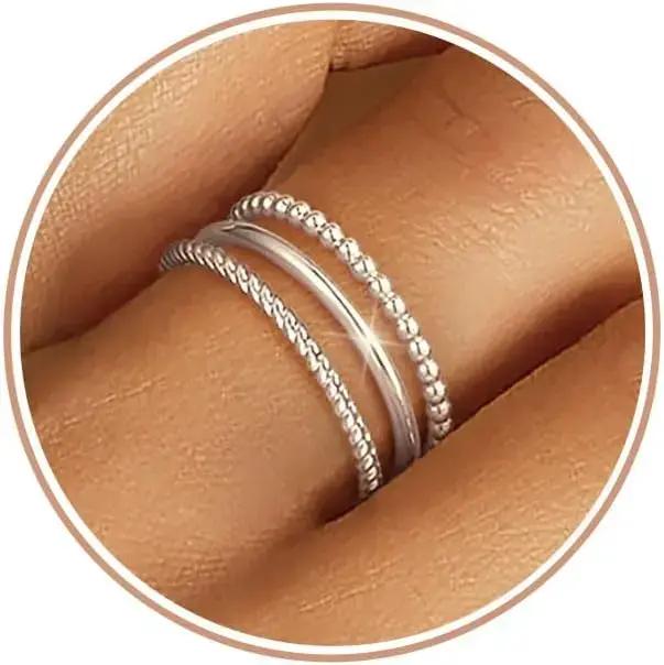Bague fine empilable de 1.3mm pour femmes