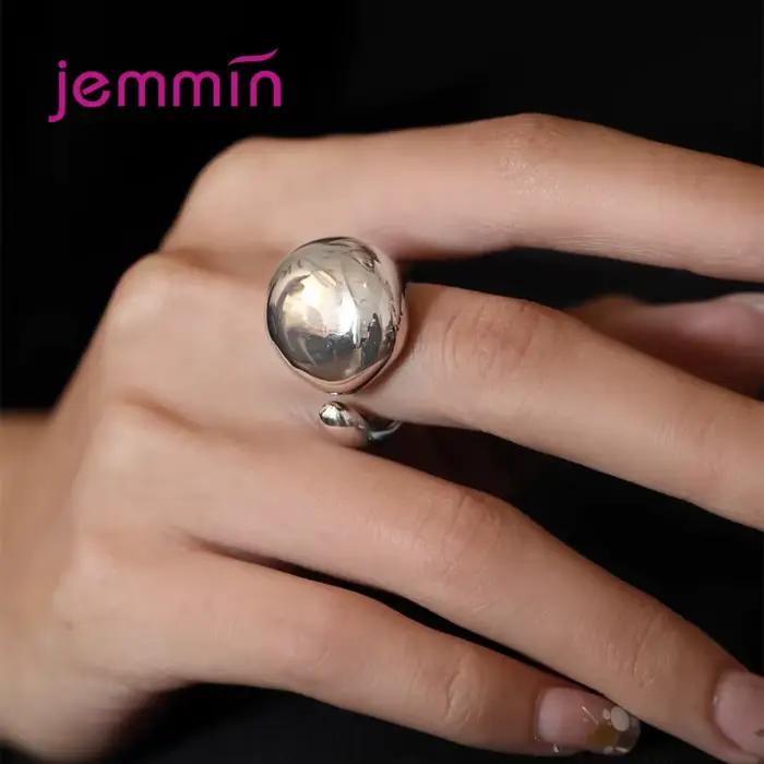 Bagues en argent sterling 925 véritable pour femmes, style géométrique, faites à la main, ouverture irrégulière, pour fête, anniversaire, cadeau