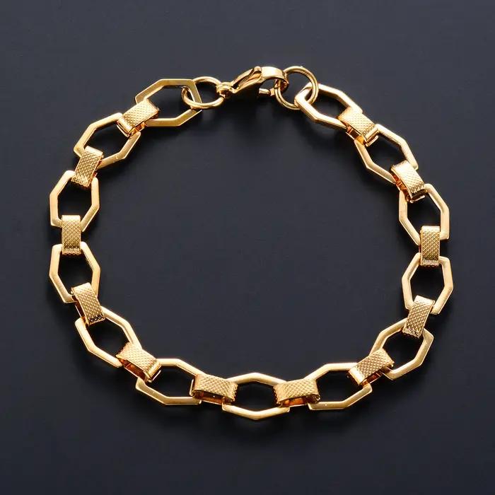 Bracelet géométrique en acier inoxydable fait à la main