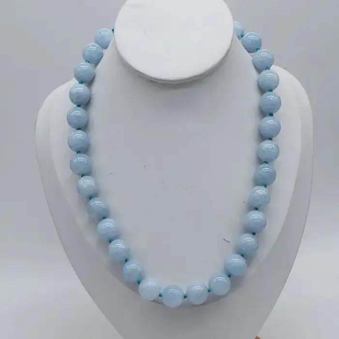 Collier en agate lapis, jade noir, vert, bleu, jaspe, jade violet, 12mm, 43cm, vente en gros, perles