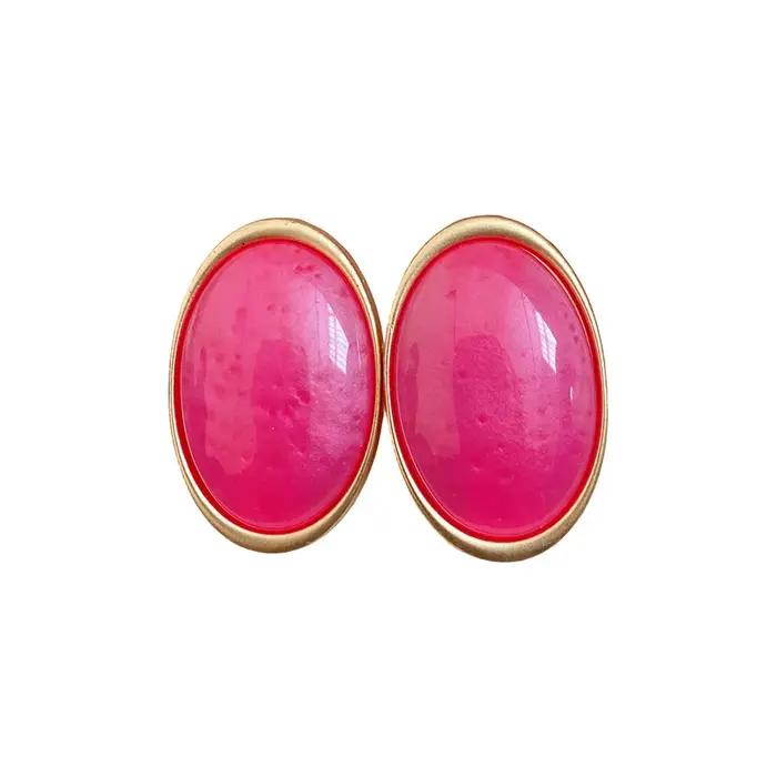 Boucles d'oreilles géométriques vintage rouge rosé 2026