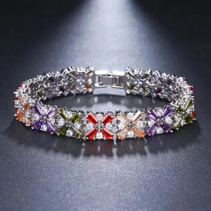SUGO – Bracelets classiques rétro couleur or Rose en Zircon cubique pour femmes charmantes
