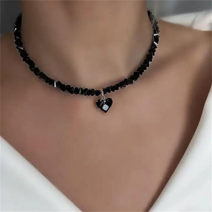 Collier avec pendentif en forme de cœur en Zircon pour femmes