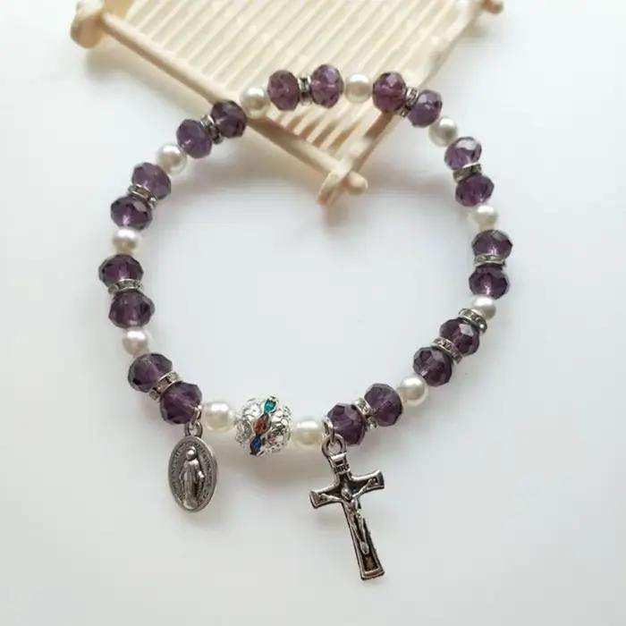 367a Rosary Bracelet Perle élastique Charme fille fille Hands Decoration