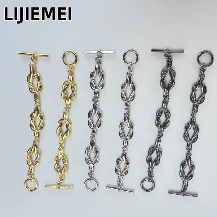 Collier de perles tressées en forme de chaîne avec fermoir OT ; Matériaux et accessoires en gros pour la fabrication de bijoux DIY pour femmes.