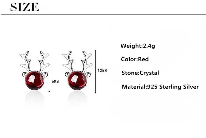 Boucles d'oreilles en forme de cerf de noël pour femmes