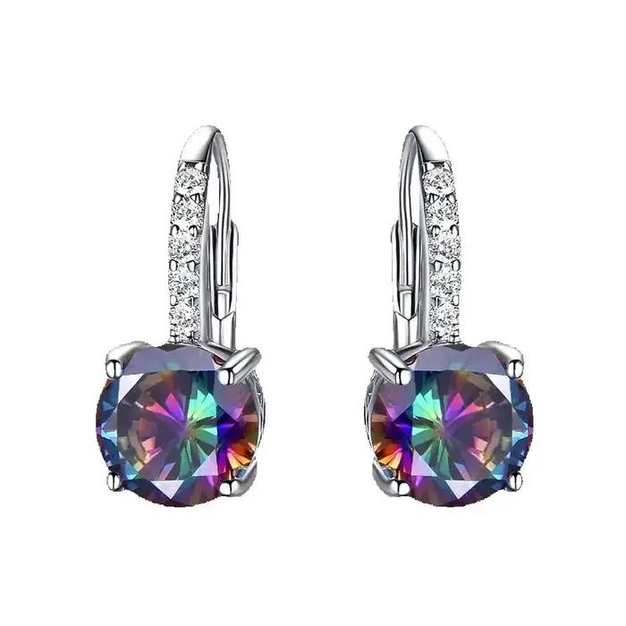 Boucles d'oreilles colorées à Clip rond de 8mm
