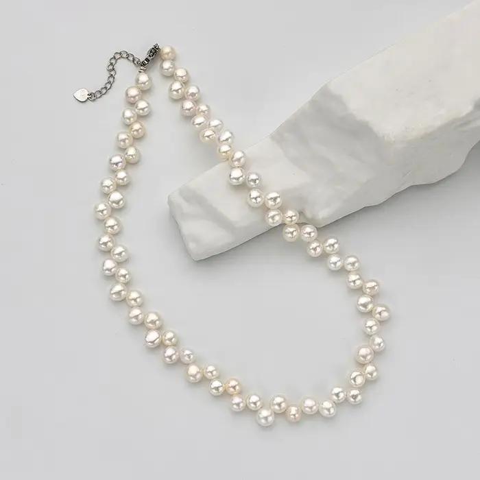 Collier ras du cou en perles d'eau douce naturelles pour femmes et filles, cadeau exquis et populair