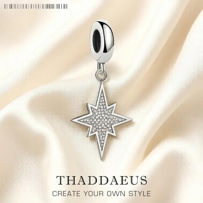 Pendentif à breloque étoile brillante en argent Sterling pur 925