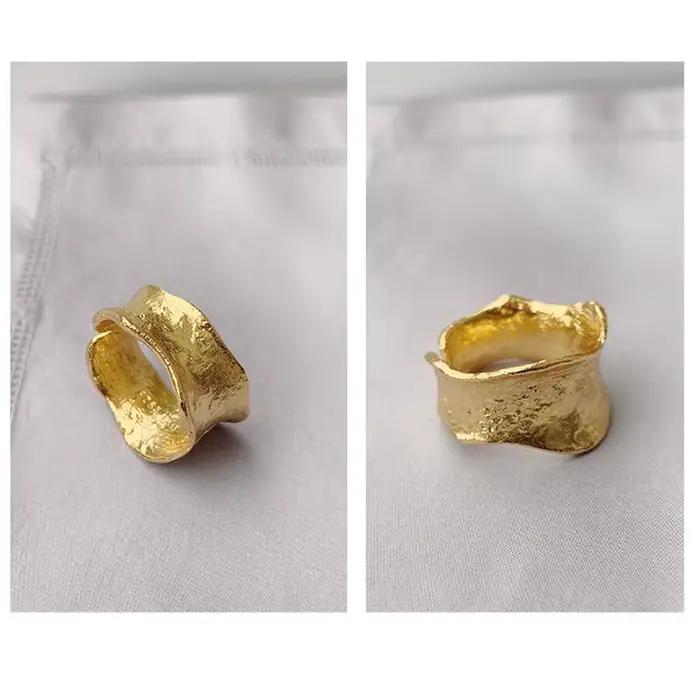 Bagues Chunky Gothiques Grandes et Brillantes Ajustables Or et Argent pour Femmes