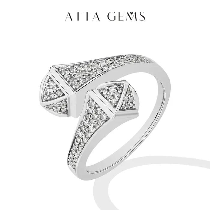 Anneau en argent sterling 925 sertie de Moissanite D VVS1 design serpent réglable pour femmes occasions spéciales mariage fiançailles soirée