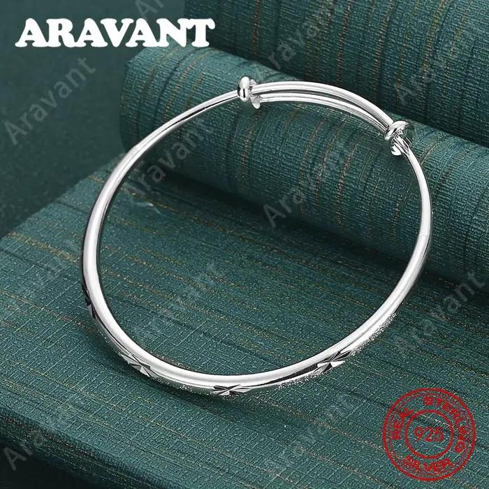 Bracelet ciel étoilé massif en argent Sterling 925 pour femmes, bijoux de fête Vintage élégants et n