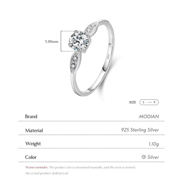 Modian – bague de mariage romantique en argent Sterling 925 véritable