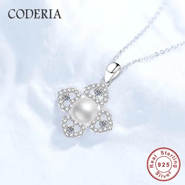 Pendentif en perles naturelles 100% argent Sterling 925