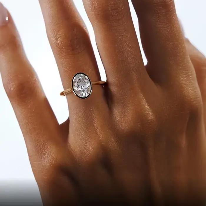Bague Solitaire originale en argent Sterling 925