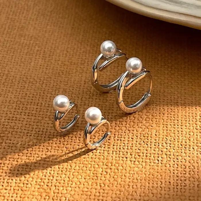 Boucles d'oreilles élégantes en argent 925 avec nacre