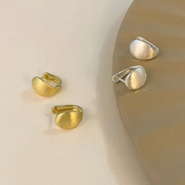 Boucles d'Oreilles Vintage Brossées pour Femme