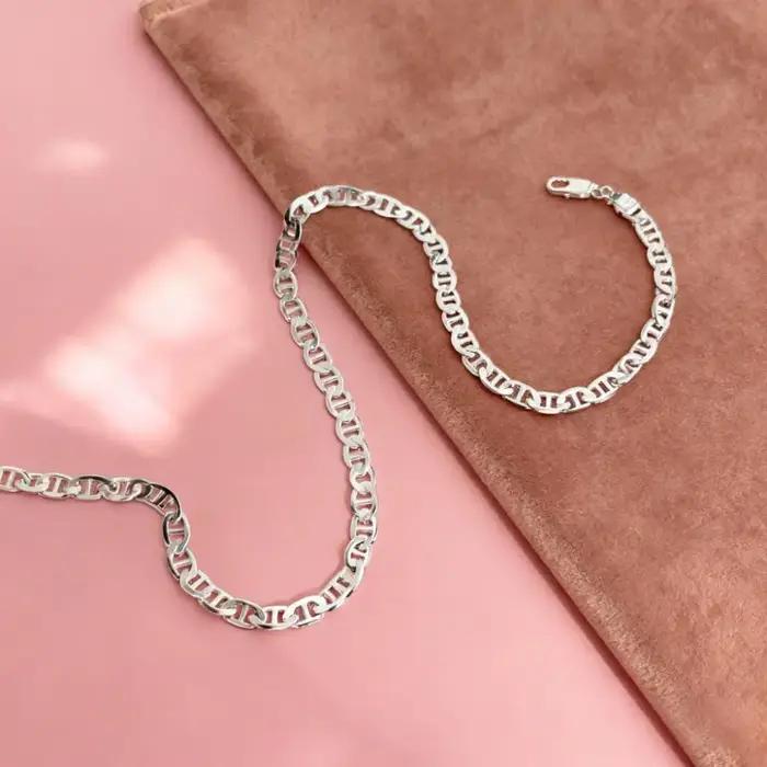 Cadeaux de noël 40-60 cm 925 collier en argent Sterling de luxe 6 MM magnifique charme mode garçon h