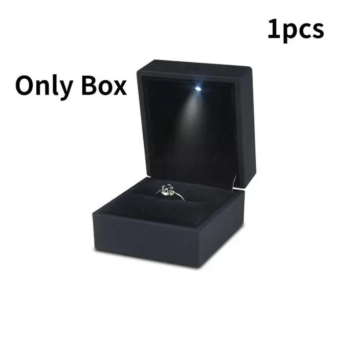 Boîte à bijoux en diamant avec lumière LED pour collection de bijoux, mariage, fiançailles, anniversaire, Saint Valentin, luxe, protection, rangement élégant