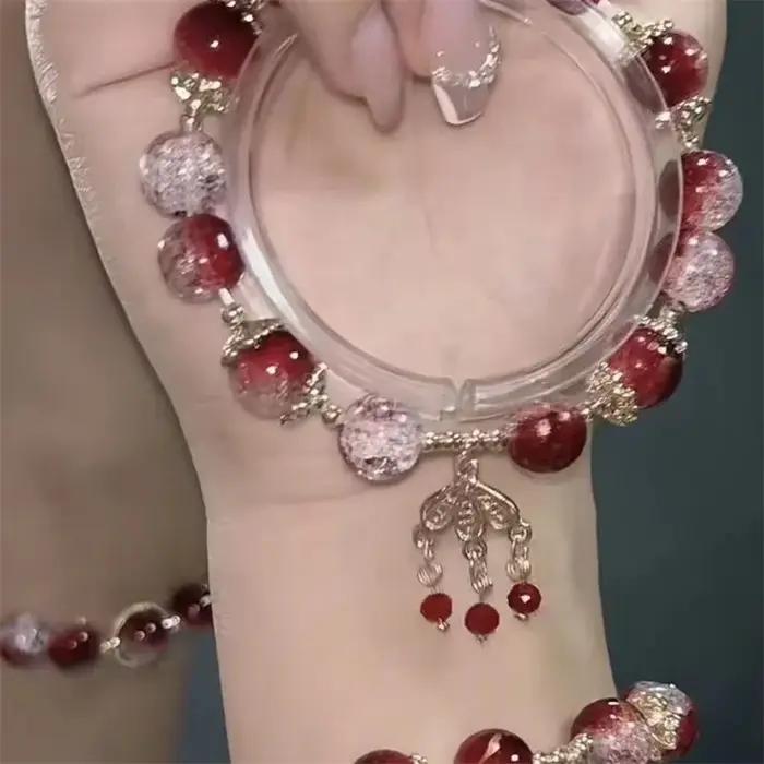 Bracelet en cristal pop-corn vert Simple pour femmes et filles