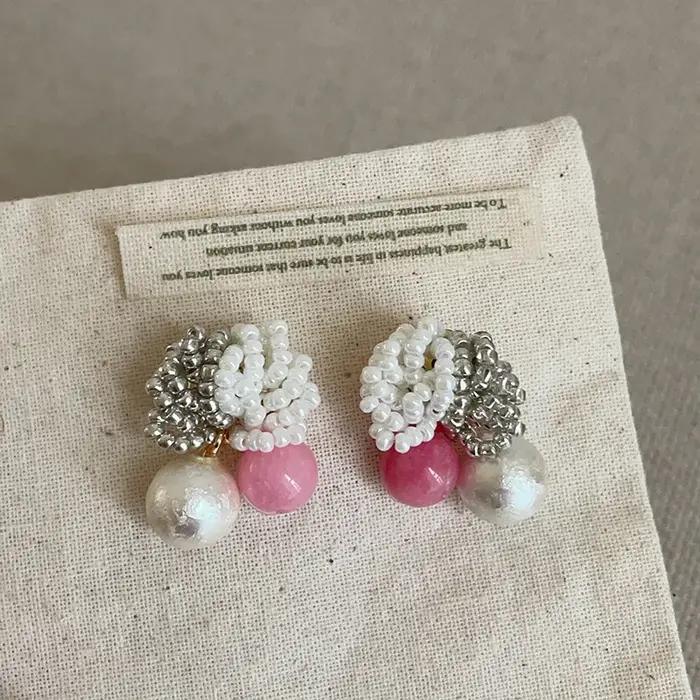 Minar – boucles d'oreilles en perles d'imitation Miyuki Treand