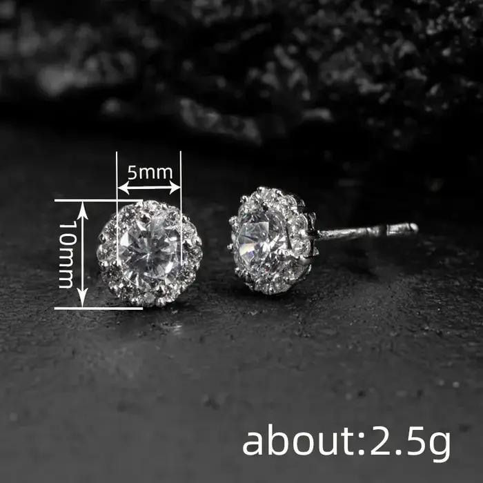 Boucles d'oreilles géométriques en zircone cubique élégantes pour femmes et hommes bijoux fantaisie à la mode occasions spéciales cadeau d'anniv