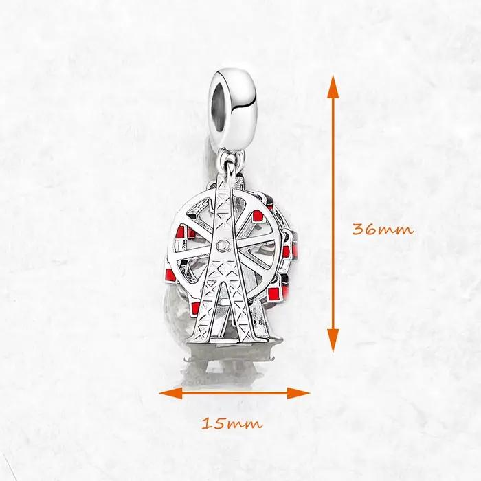Breloque Grande Roue Style Européen Club pour Femmes Occasions Spéciales Bijou en Argent Sterling 925 Occasionnel et Polyvalent