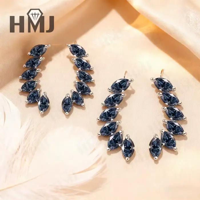 Boucles d'oreilles Moissanite Marquise pour femmes