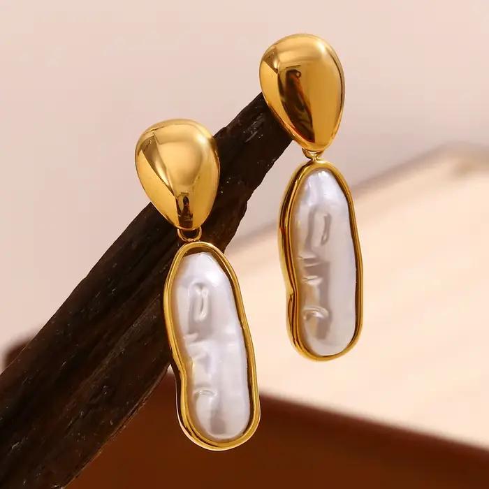 E.B.belle – ensemble de bijoux en perles d'eau douce à longues rayures