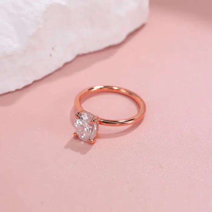 Bague personnalisée en argent sterling sertie de moissonite pour femmes, occasion spéciale, romantique, alliance de mariage, ajustement parfait