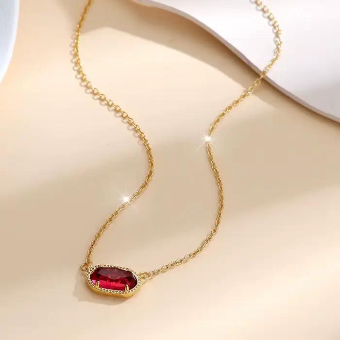 Collier pendentif en pierre précieuse de cristal pour femmes