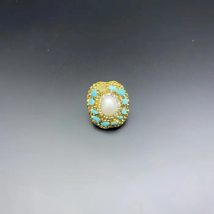 Bijoux en perles d'eau douce naturelles avec strass, cristal Turquoise pour femmes, fil de Quartz, c