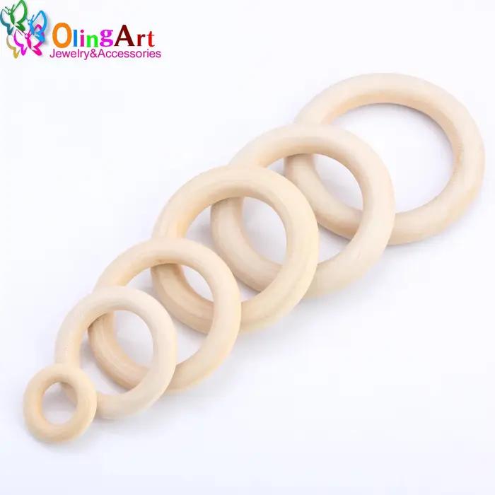Grand Cercle en Bois Naturel de Taille Mixte pour Création de Bijoux, Jouets Éducatifs pour Enfants, Activités de Bricolage et Artisanat Occasions Spéciales