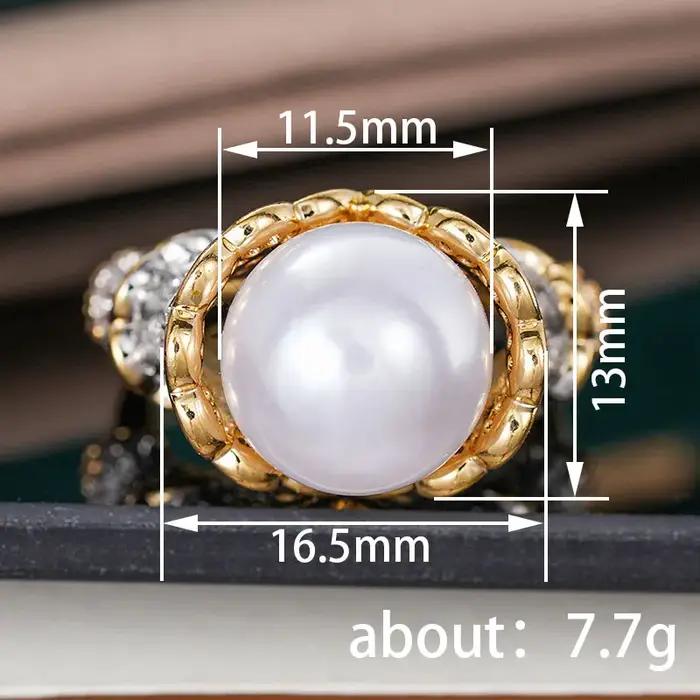 Huitan – bague en perles d'imitation pour femmes