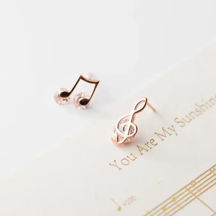 LAVIFAM – boucles d'oreilles Note de musique en argent Sterling 925