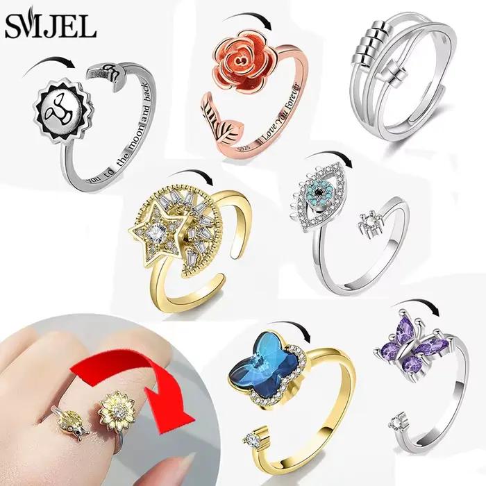 Bague anti-stress vintage en forme de pissenlit