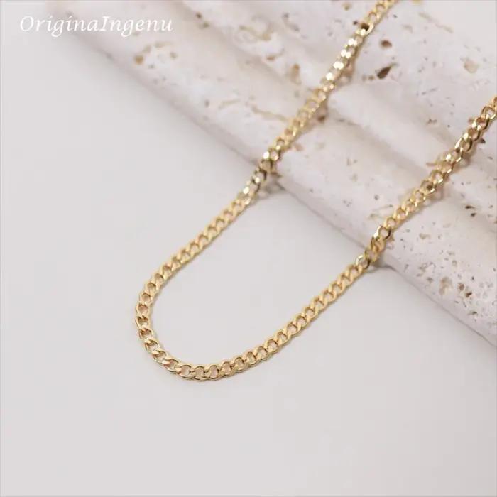 Collier chaîne gourmette rempli d'or 14K
