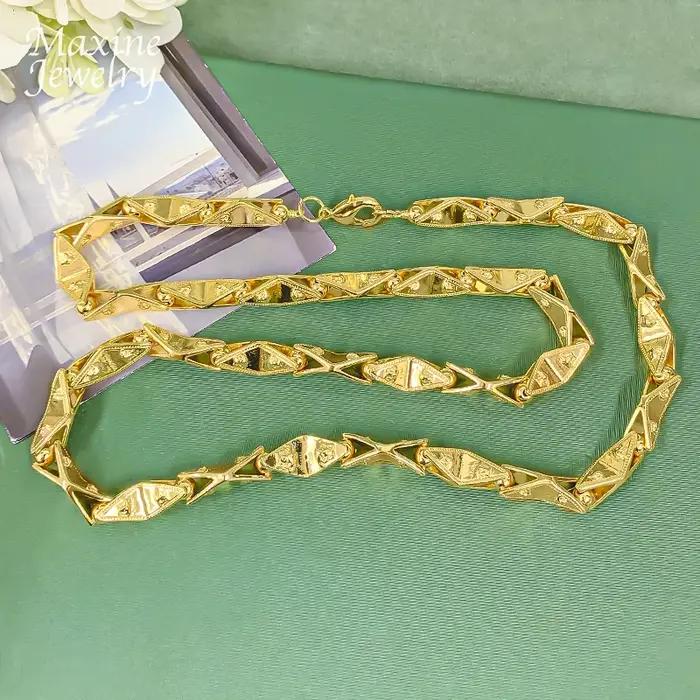Collier Hip Hop de 24 pouces en chaîne longue dorée
