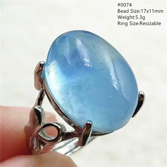 Bague Aigue-Marine Bleu Naturel