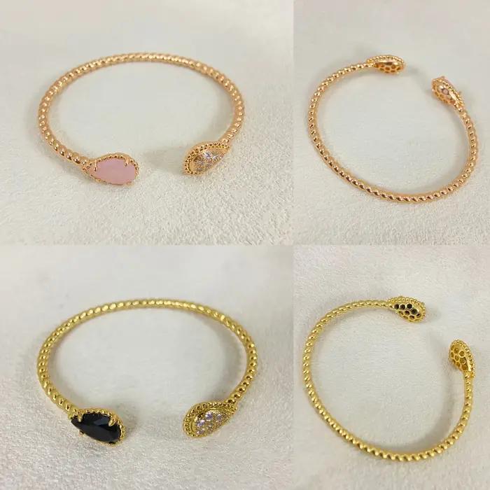 Parure de bijoux Goutte d'eau en Argent 925 plaqué Or/Or Rose pour Femme : Collier