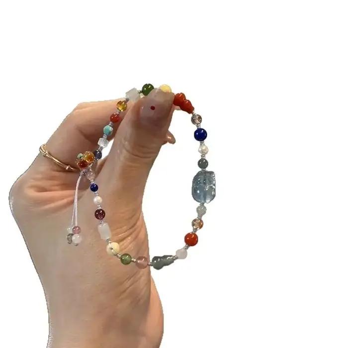 Bracelet en perles de fleur de gourde en cristal Dopamine