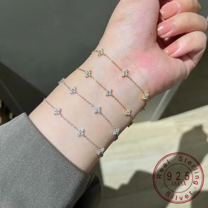 Bracelet Fleur en Argent Sterling 925 pour Femme