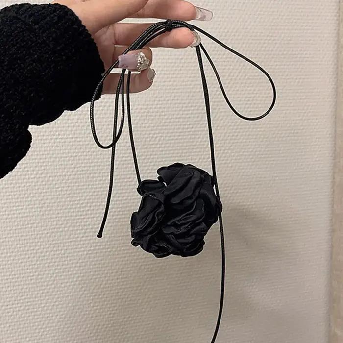 Collier ras du cou grande fleur rose pour femme, collier à breloques réglable romantique, bijoux fan