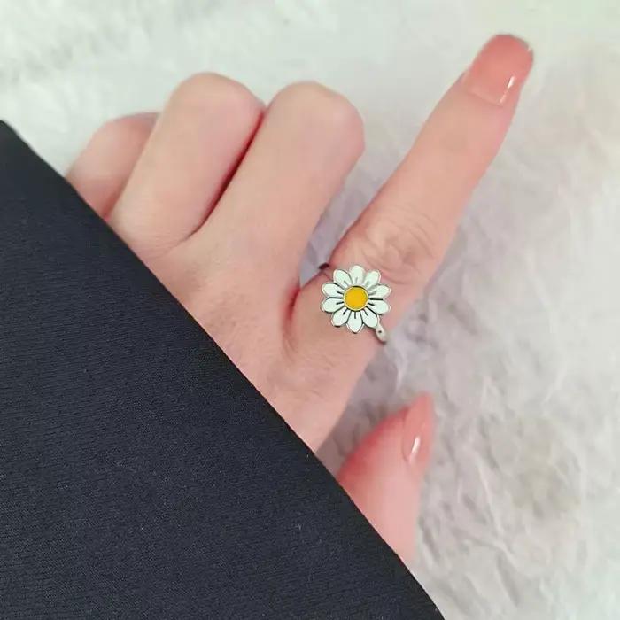 Bague ouverte en argent regardé 925 pour femme