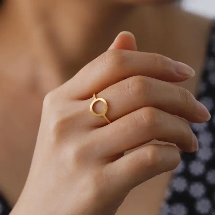 Skyrim – bague ronde creuse géométrique Simple pour femmes